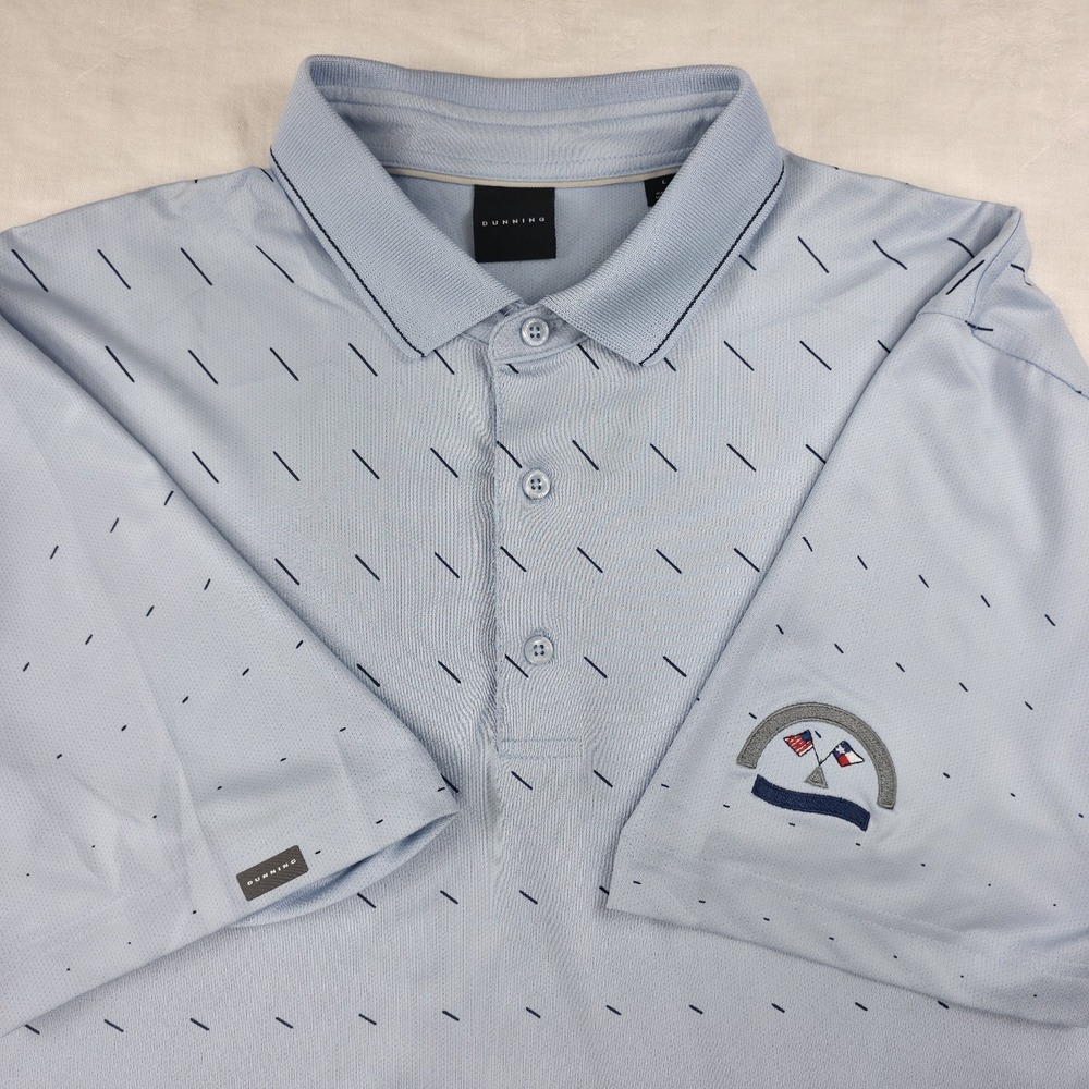 Dunning‎ Golf Mens Blue Dash Print Performance Polo Shirt DN802039VT Size L